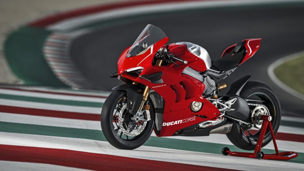 Een Ducati Panigale V4 R (niet de gestolen motor)