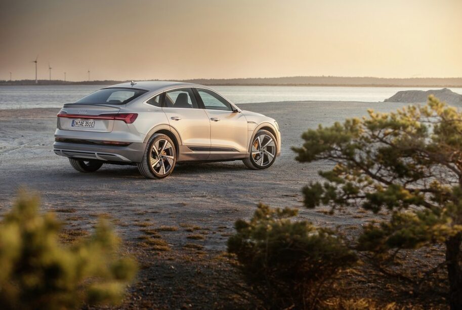 De Audi e-tron Sportback, een van de elektrische auto's die uitkomt in 2020
