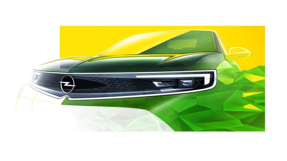 Teaser voor de Opel Mokka, met het nieuwe familiegezicht