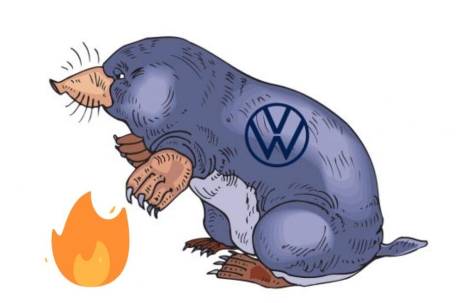 Volkswagen mol uitgebrande auto