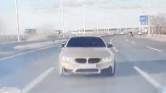 BMW M4-rijder heeft heel veel geluk