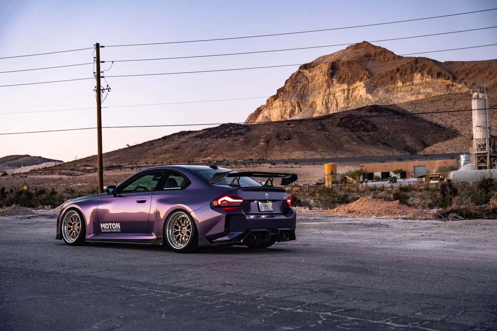 muddy purple BMW M2