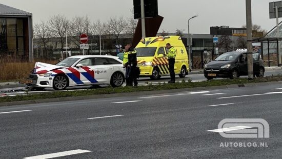 Politie Audi A6 crasht